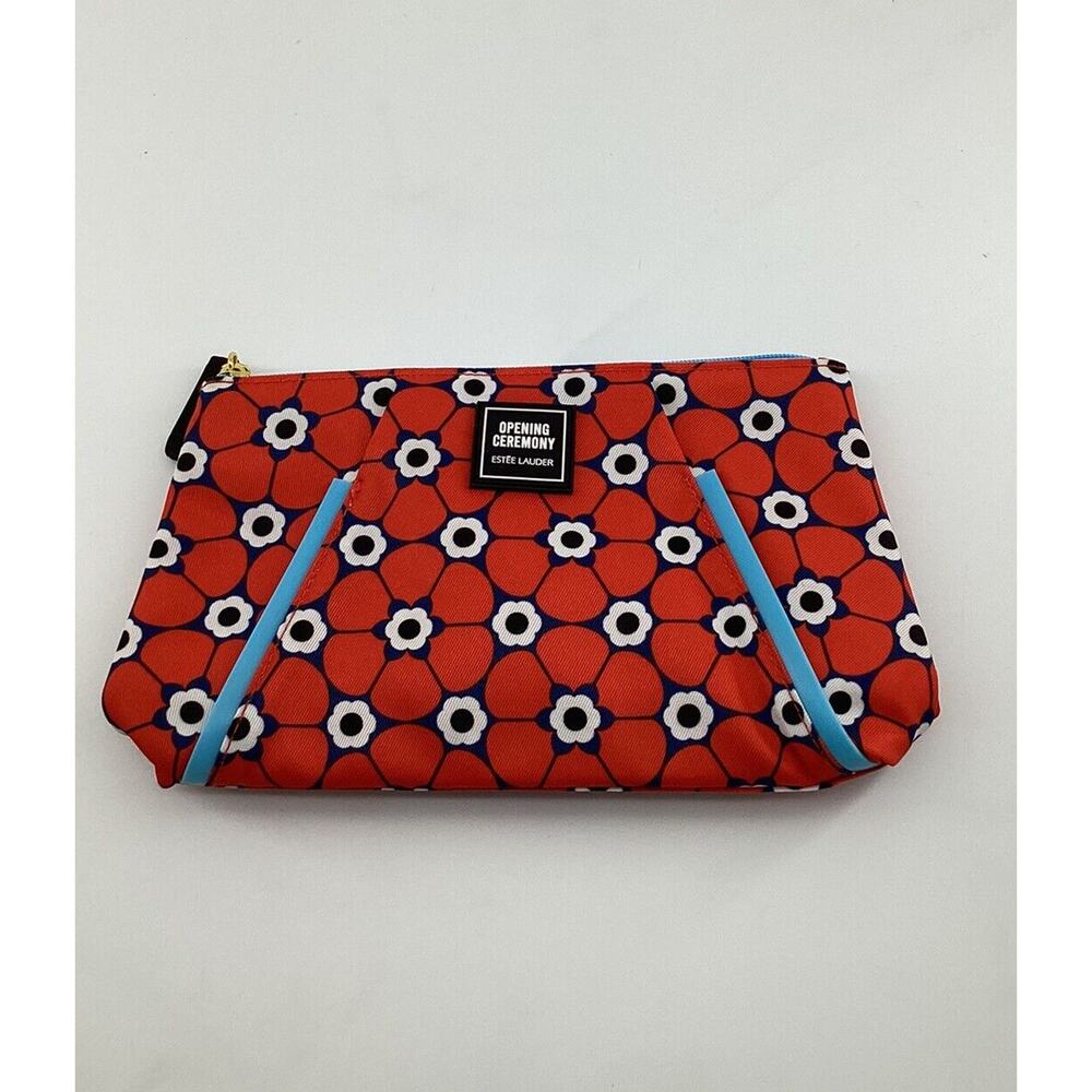 Estee‎ Lauder Opening Ceremony Makeup Travel Bag Floral Red White Blue comectics